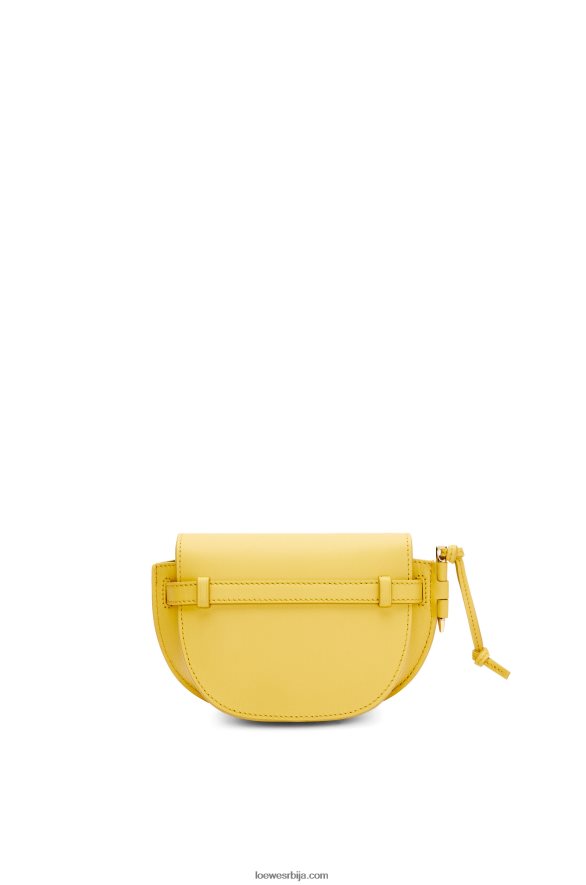 Loewe Жене мини гате дупла торба од меке телеће коже и жакарда тамно жута HJTY262