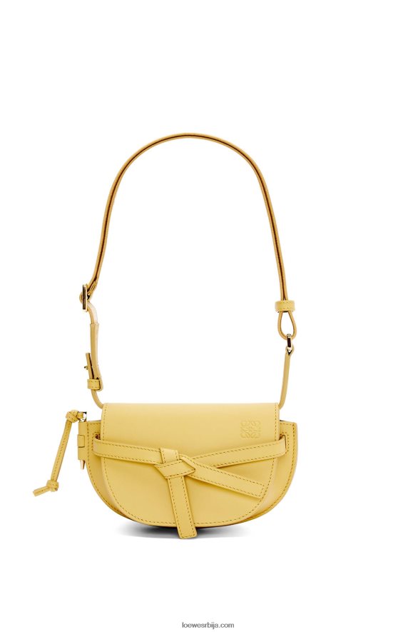 Loewe Жене мини гате дупла торба од меке телеће коже и жакарда тамно жута HJTY262