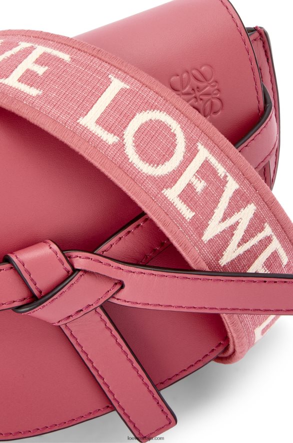 Loewe Жене мини гате дупла торба од меке телеће коже и жакарда плумросе HJTY265