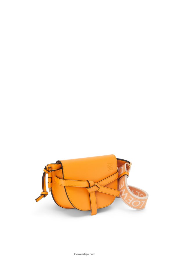 Loewe Жене мини гате дупла торба од меке телеће коже и жакарда мандарина HJTY275