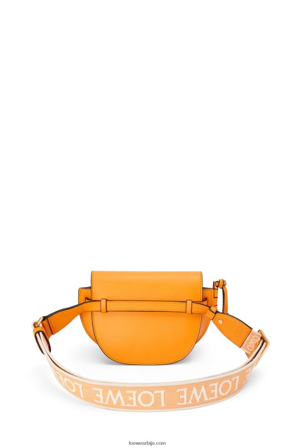 Loewe Жене мини гате дупла торба од меке телеће коже и жакарда мандарина HJTY275