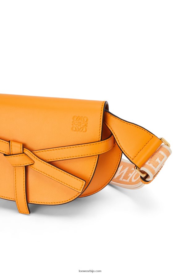 Loewe Жене мини гате дупла торба од меке телеће коже и жакарда мандарина HJTY275