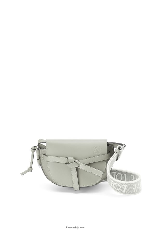 Loewe Жене мини гате дупла торба од меке телеће коже и жакарда пепељасто сива HJTY276