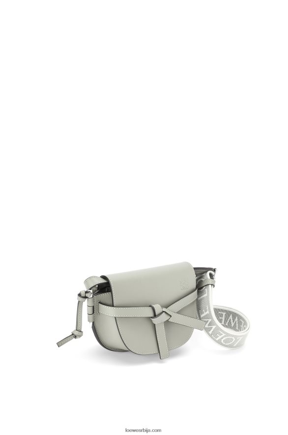 Loewe Жене мини гате дупла торба од меке телеће коже и жакарда пепељасто сива HJTY276
