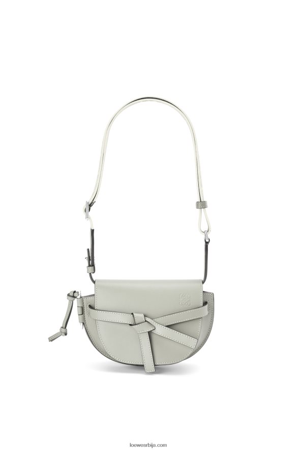 Loewe Жене мини гате дупла торба од меке телеће коже и жакарда пепељасто сива HJTY276