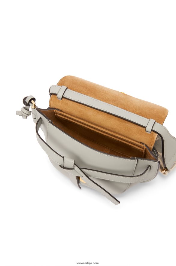 Loewe Жене мини гате дупла торба од меке телеће коже и жакарда пепељасто сива HJTY276