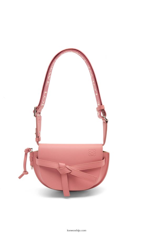 Loewe Жене мини гате дупла торба од меке телеће коже и жакарда цвет брескве HJTY554