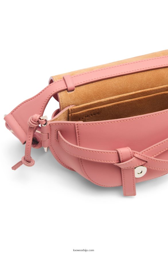 Loewe Жене мини гате дупла торба од меке телеће коже и жакарда цвет брескве HJTY554