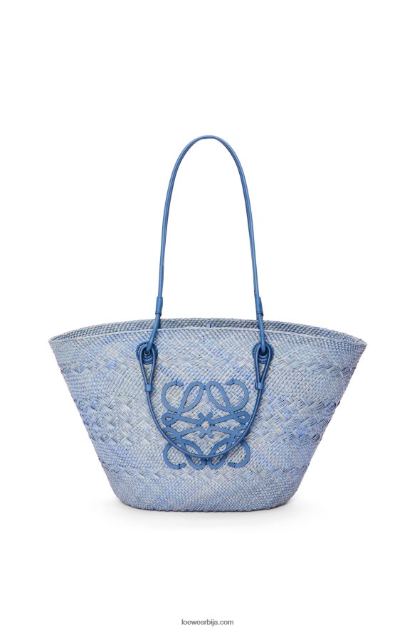 Loewe Жене анаграм корпа торба од ираца палме и телеће коже тексас плава HJTY1