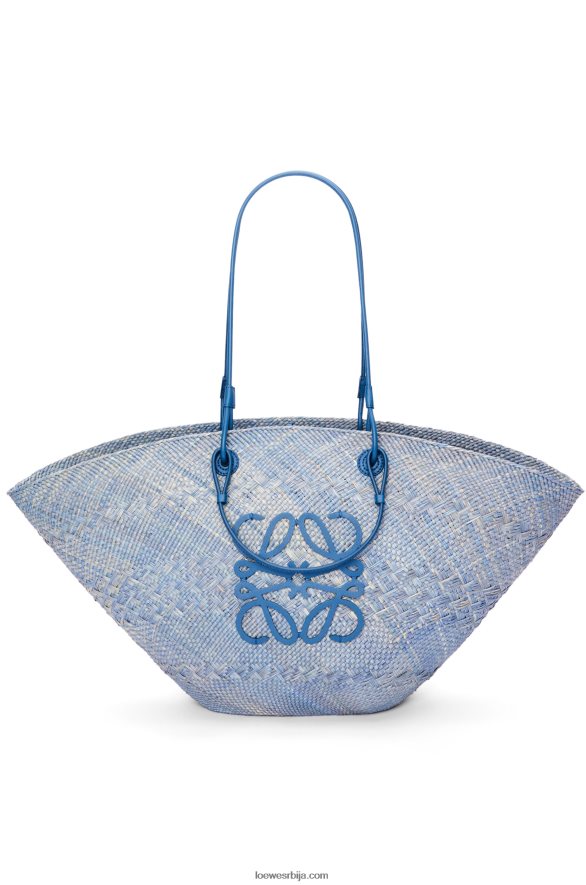 Loewe Жене велика анаграм корпа торба од ираца палме и телеће коже тексас плава HJTY2