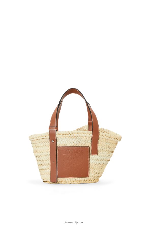 Loewe Жене мала торба за корпе од палминог листа и телеће коже природан/тан HJTY20