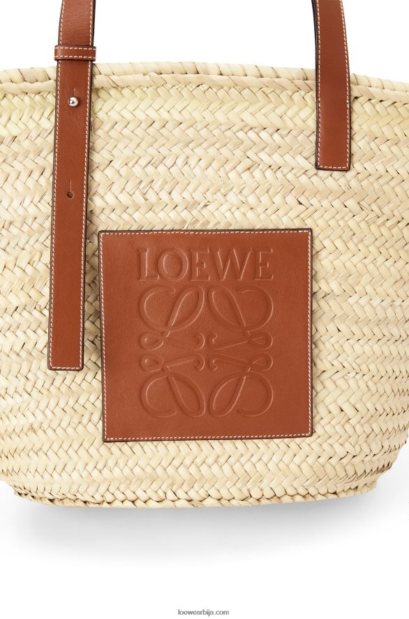 Loewe Жене корпа торба од палминог листа и телеће коже природан/тан HJTY21