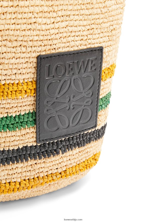 Loewe Жене мини торба са прорезима од пругасте рафије и телеће коже природно/вишебојно HJTY26