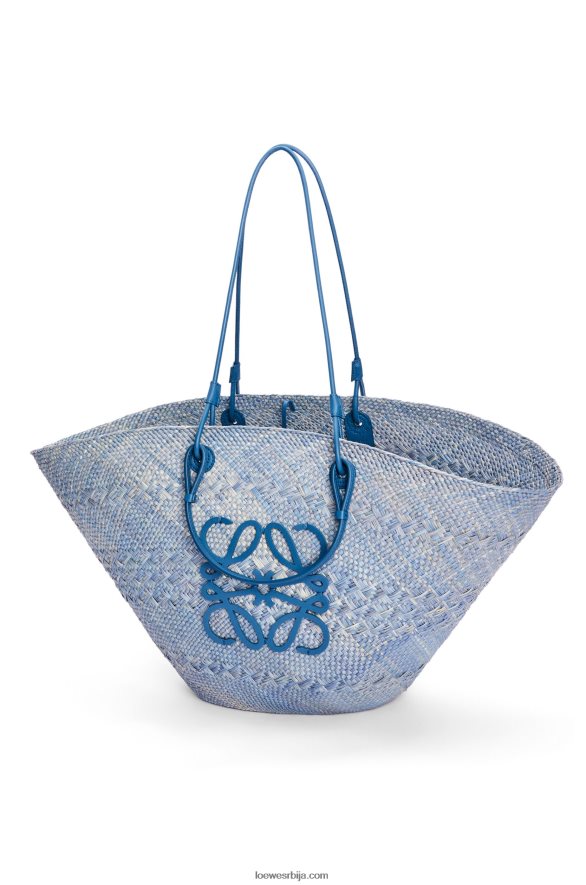 Loewe Жене велика анаграм корпа торба од ираца палме и телеће коже тексас плава HJTY2