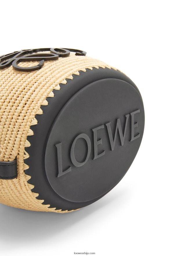 Loewe Жене кошница врећа од рафије и гуме природно/црно HJTY44