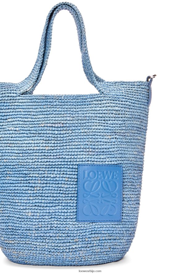 Loewe Жене мини торба са прорезима од рафије и телеће коже тексас плава HJTY4