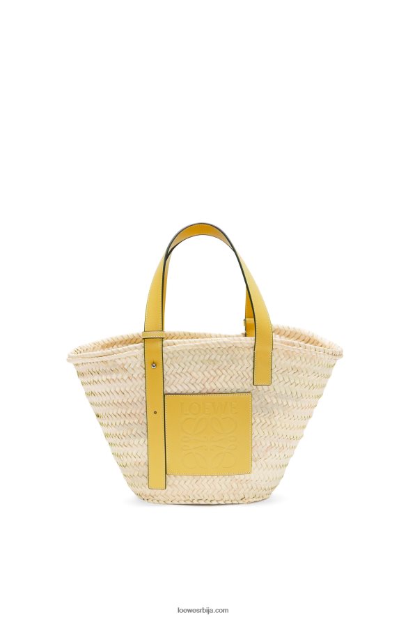Loewe Жене корпа торба од палминог листа и телеће коже тамно жута HJTY51