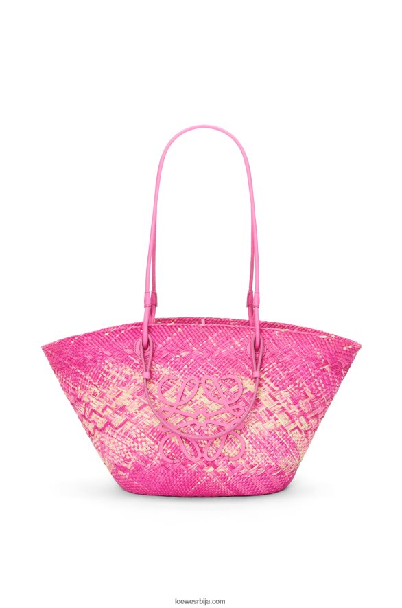 Loewe Жене анаграм корпа торба од ираца палме и телеће коже фуксија HJTY70