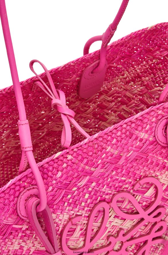 Loewe Жене анаграм корпа торба од ираца палме и телеће коже фуксија HJTY70