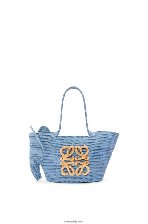 Loewe Жене мала торба за слонове од рафије тексас плава HJTY77