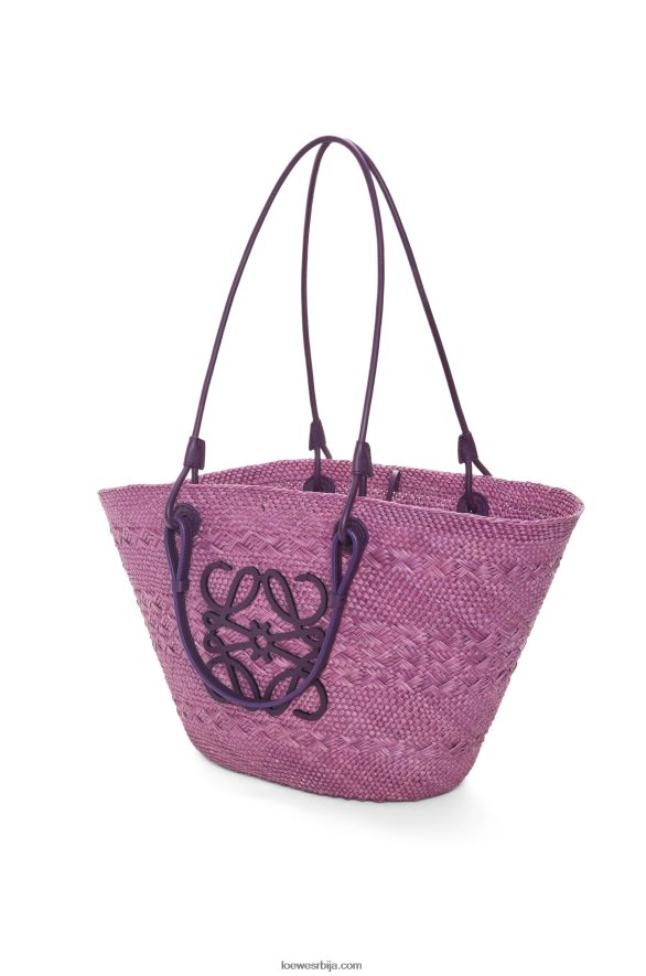 Loewe Жене анаграм корпа торба од ираца палме и телеће коже љубичаста HJTY83