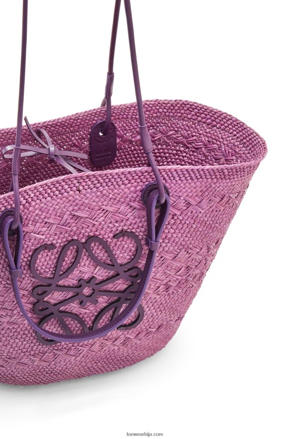Loewe Жене анаграм корпа торба од ираца палме и телеће коже љубичаста HJTY83