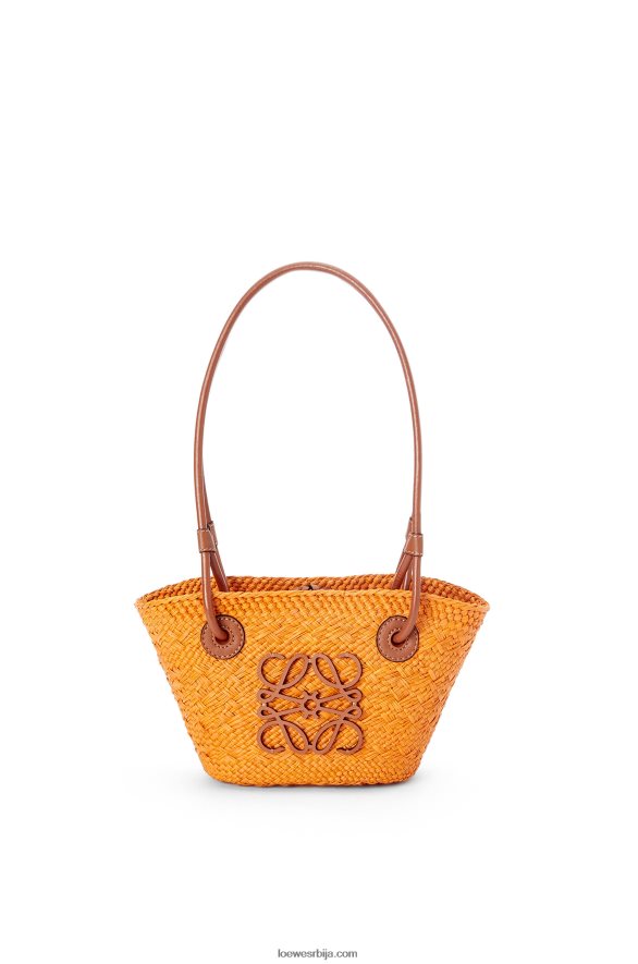 Loewe Жене мини анаграм корпа торба од ираца палме и телеће коже наранџаста/тан HJTY97
