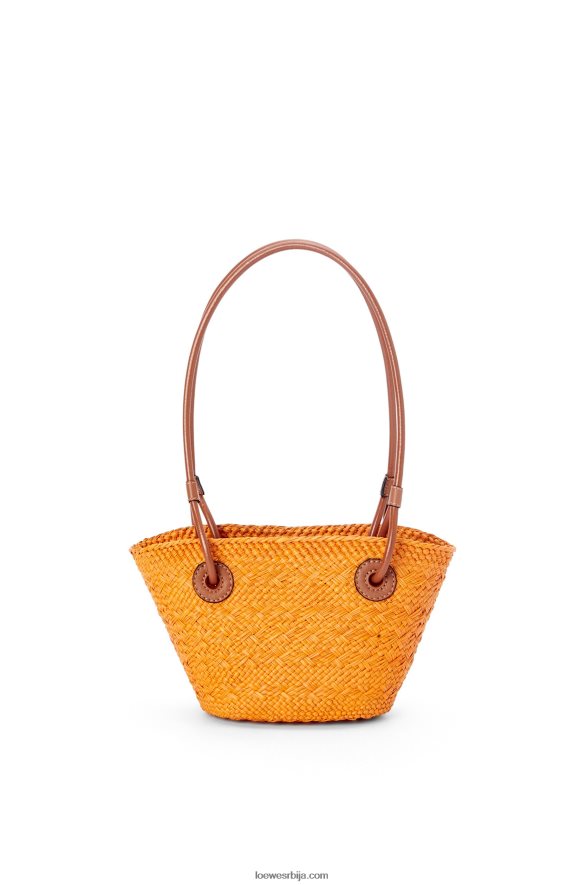 Loewe Жене мини анаграм корпа торба од ираца палме и телеће коже наранџаста/тан HJTY97