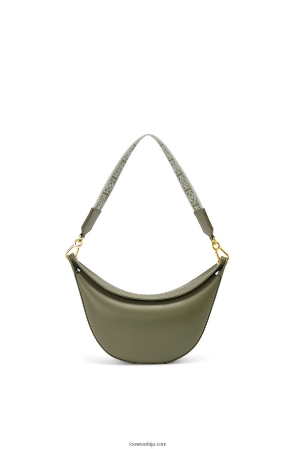 Loewe Жене мала луна торба од сатенске телеће коже и жакарда зелени авокадо HJTY474