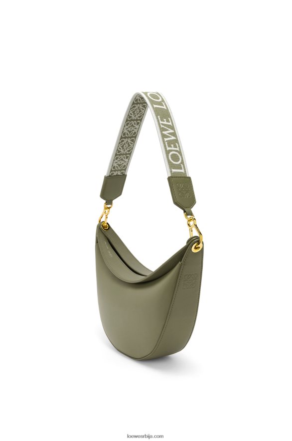 Loewe Жене мала луна торба од сатенске телеће коже и жакарда зелени авокадо HJTY474