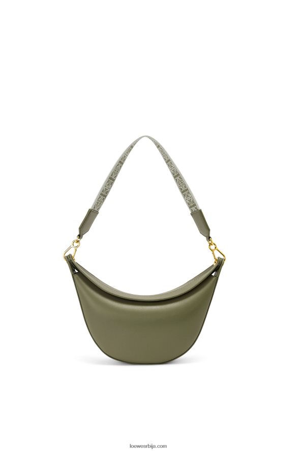 Loewe Жене мала луна торба од сатенске телеће коже и жакарда зелени авокадо HJTY474