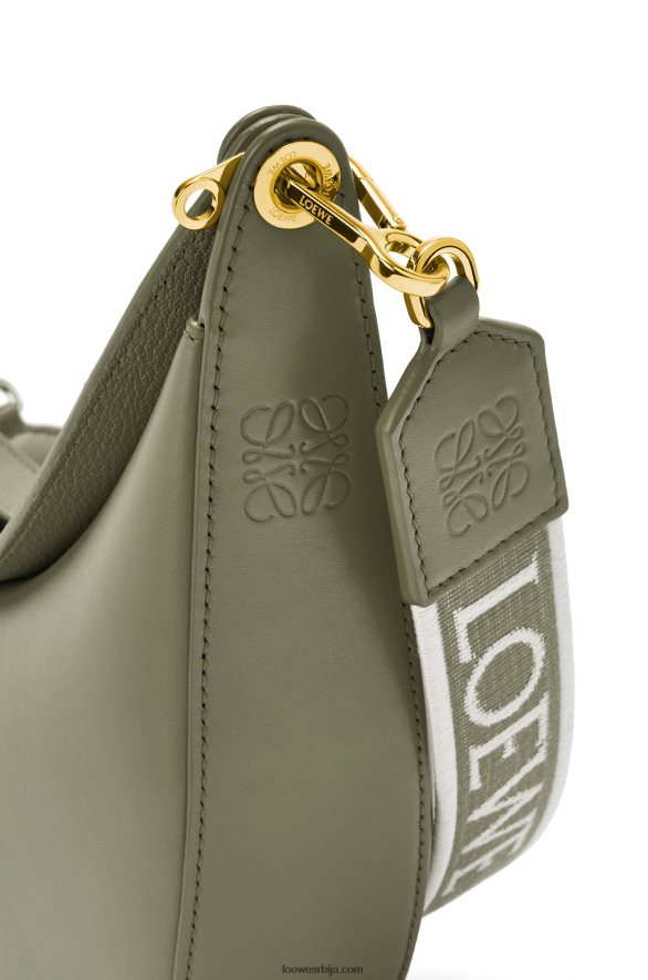 Loewe Жене мала луна торба од сатенске телеће коже и жакарда зелени авокадо HJTY474