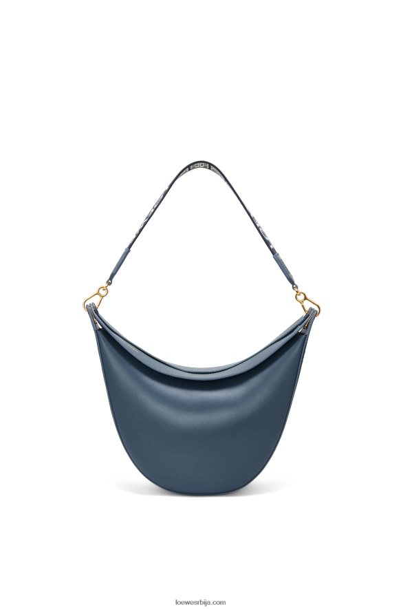 Loewe Жене луна торба од сатенске телеће коже и жакарда оникс плави HJTY483