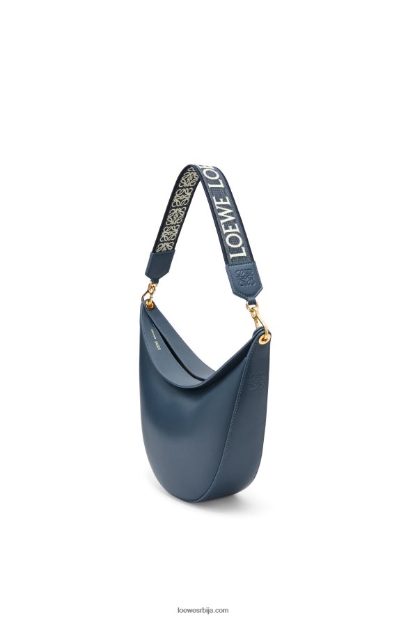 Loewe Жене луна торба од сатенске телеће коже и жакарда оникс плави HJTY483