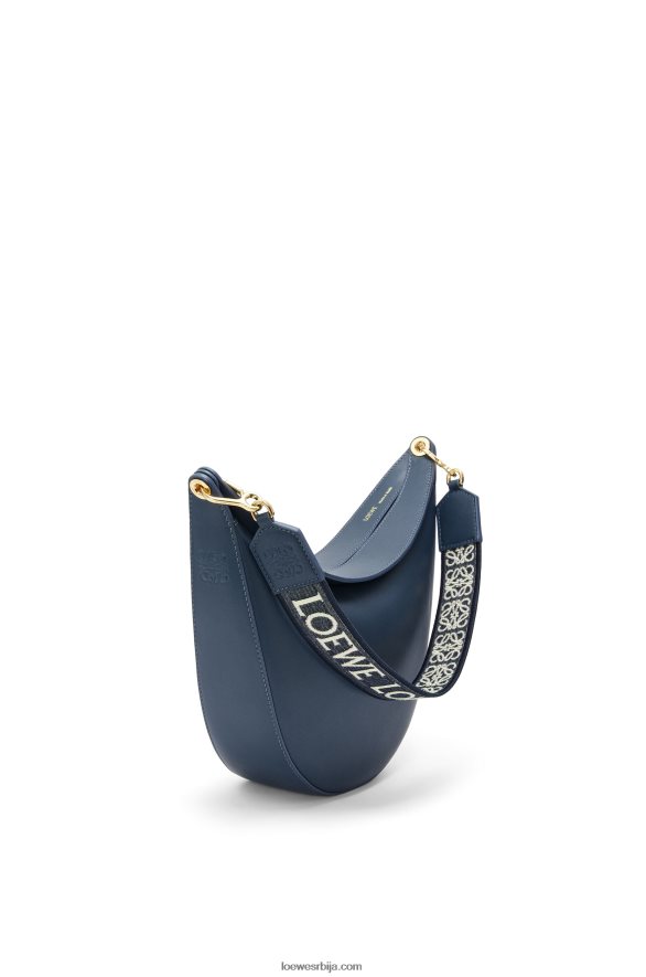 Loewe Жене луна торба од сатенске телеће коже и жакарда оникс плави HJTY483