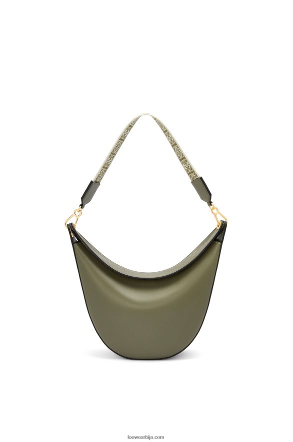 Loewe Жене луна торба од сатенске телеће коже и жакарда зелени авокадо HJTY511