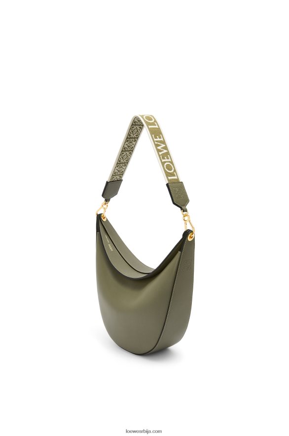 Loewe Жене луна торба од сатенске телеће коже и жакарда зелени авокадо HJTY511