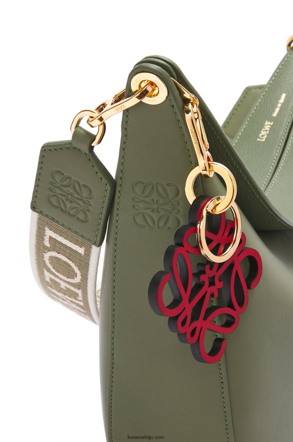 Loewe Жене луна торба од сатенске телеће коже и жакарда зелени авокадо HJTY511