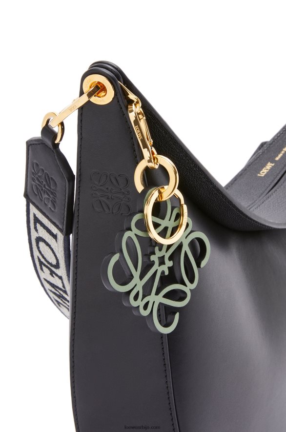 Loewe Жене луна торба од сатенске телеће коже и жакарда црн HJTY521