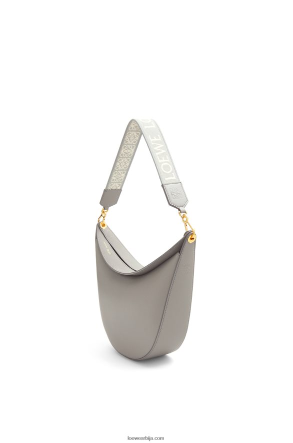 Loewe Жене луна торба од сатенске телеће коже и жакарда бисерно сива HJTY533