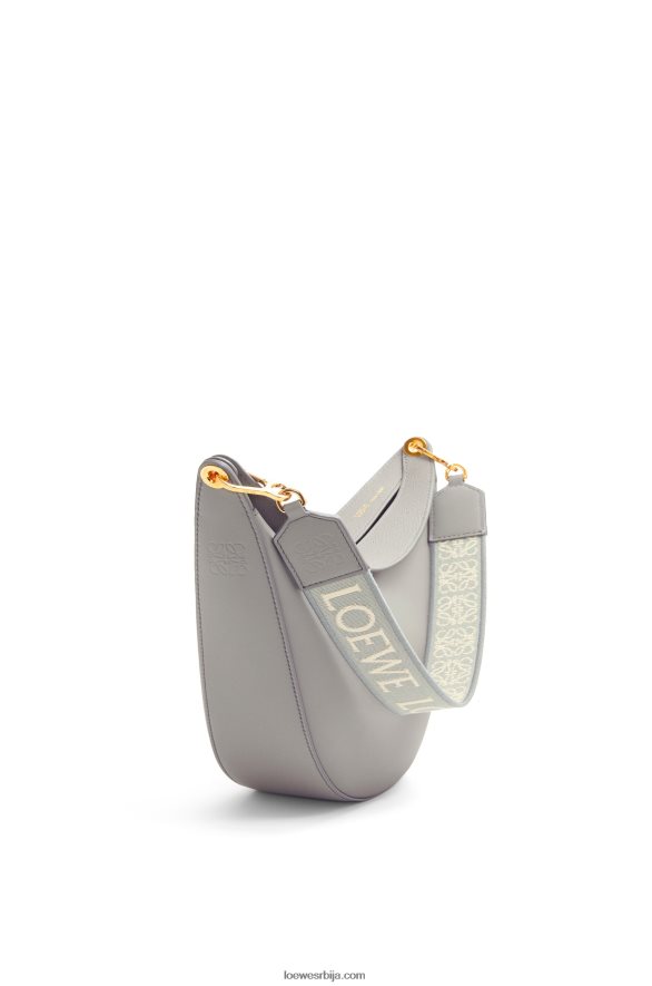 Loewe Жене луна торба од сатенске телеће коже и жакарда бисерно сива HJTY533
