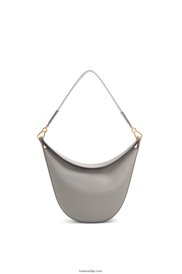 Loewe Жене луна торба од сатенске телеће коже и жакарда бисерно сива HJTY533