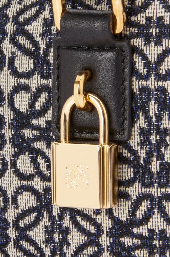 Loewe Жене Амазона 16 квадратна торба од анаграм жакарда и телеће коже морнарско/црна HJTY139