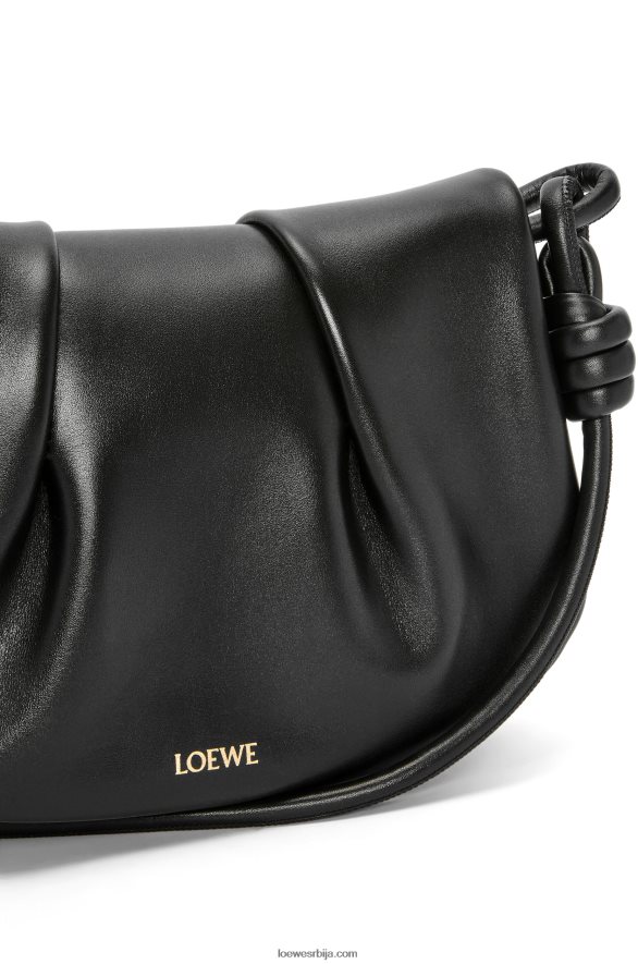Loewe Жене пасео торба од сјајне напа телеће коже црн HJTY337