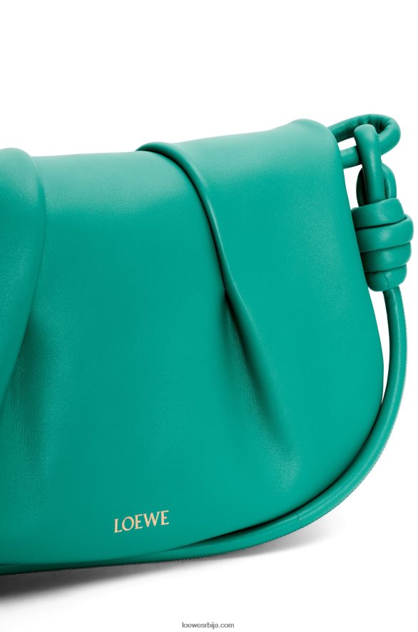 Loewe Жене пасео торба од сјајне напа телеће коже смарагдно зелена HJTY338