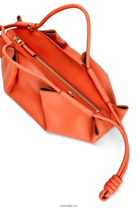 Loewe Жене мала пасео торба од сјајне напа телеће коже излазак сунца наранџаста HJTY349