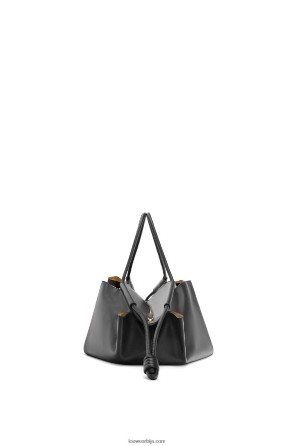 Loewe Жене кл пасео торба од сјајне напа телеће коже црн HJTY401