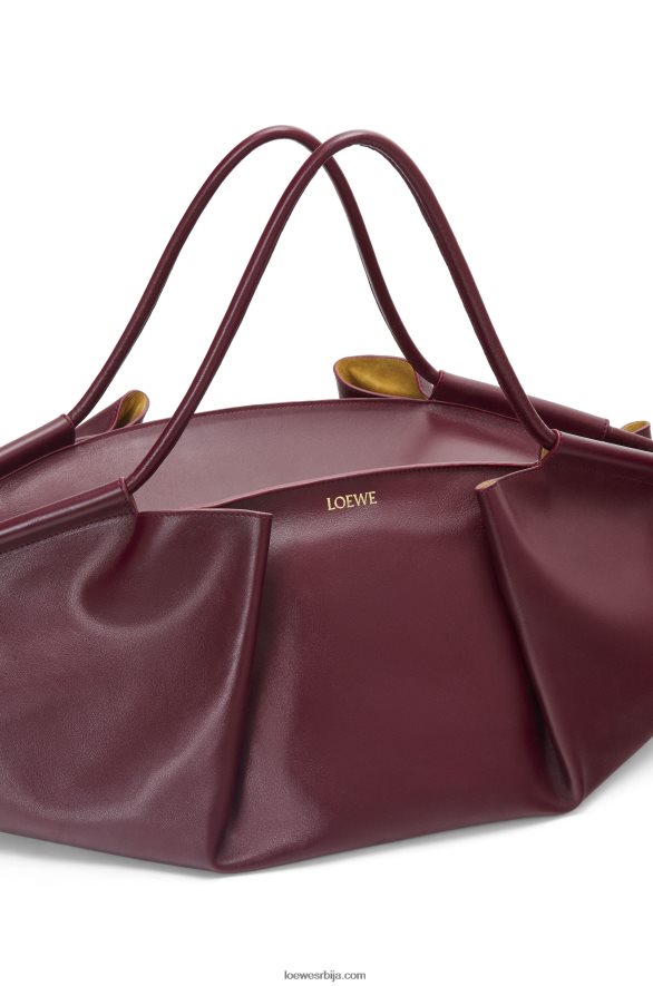 Loewe Жене кл пасео торба од сјајне напа телеће коже бордо HJTY415