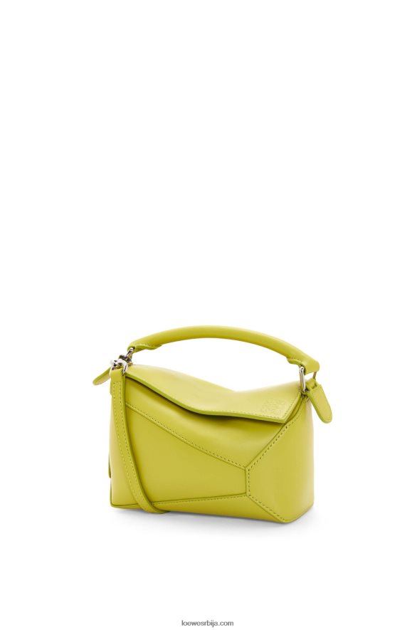 Loewe Жене мини пуззле торба од сатенске телеће коже лимето жута HJTY211