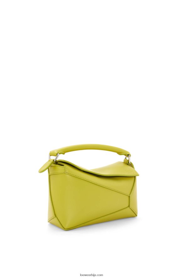 Loewe Жене мини пуззле торба од сатенске телеће коже лимето жута HJTY211